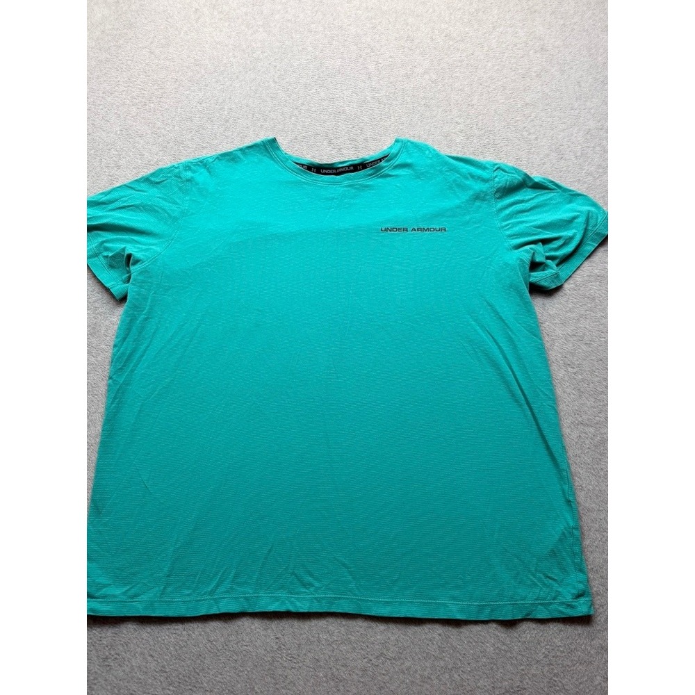 Under Armour HeatGear Mens 2XL Teal Green Short Sleeve Loose Fit Training Shirt